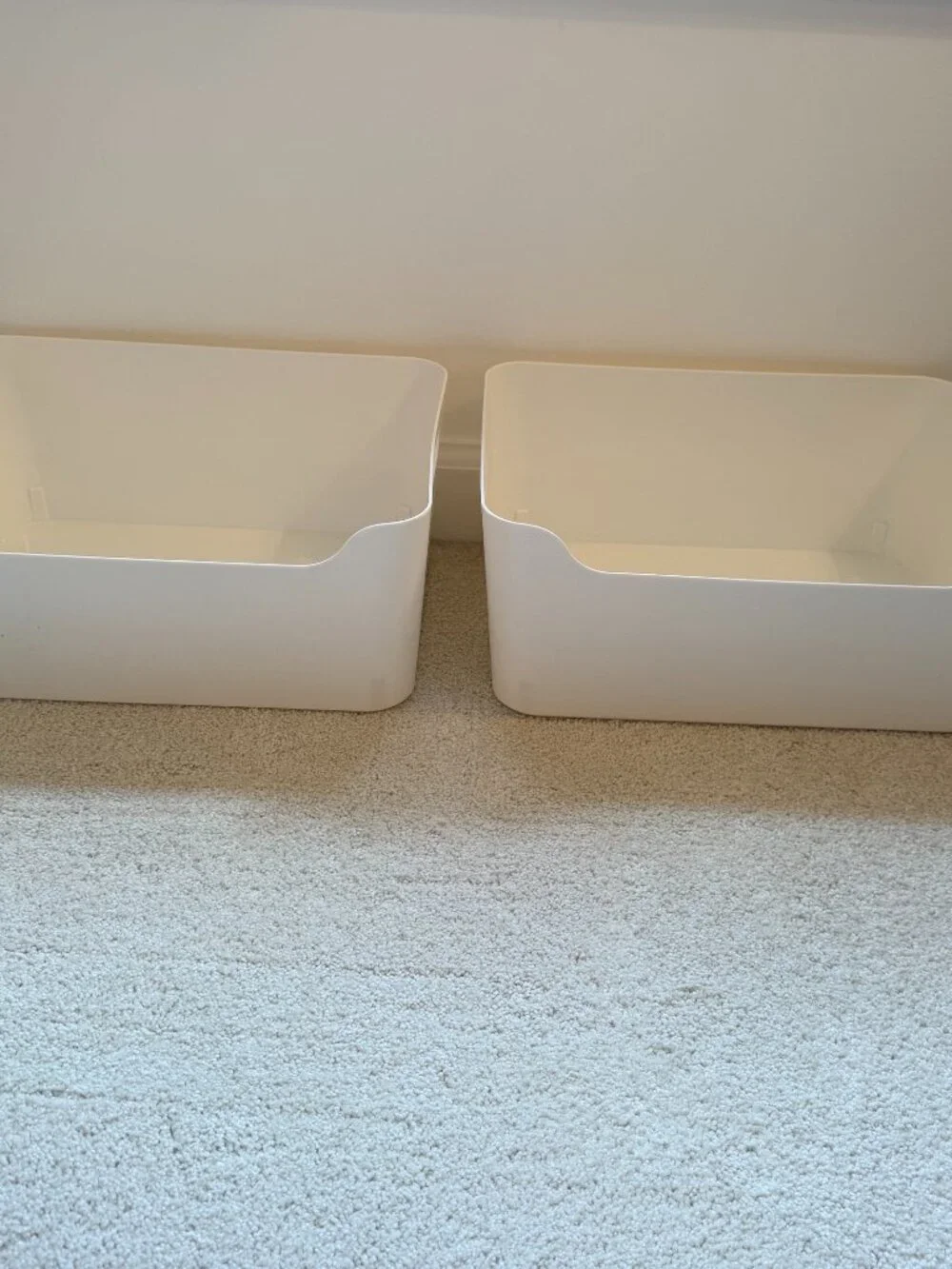 Set of 2 Medium Plastic Storage Bin w/ Handles - Container Store